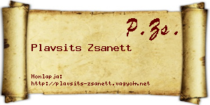 Plavsits Zsanett névjegykártya